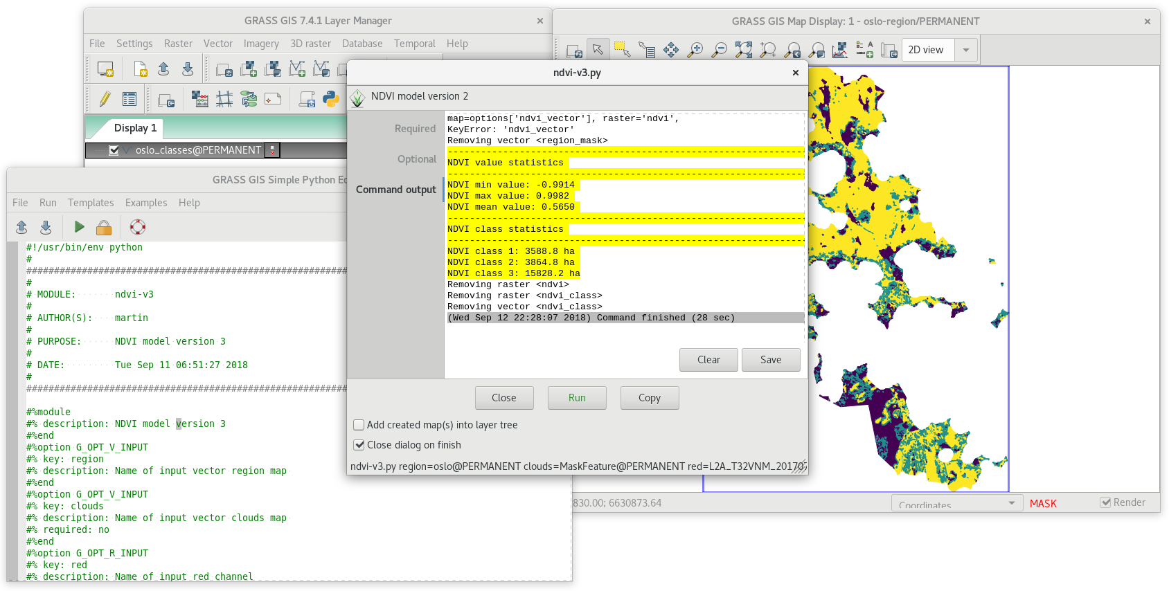 python commands for grass gis