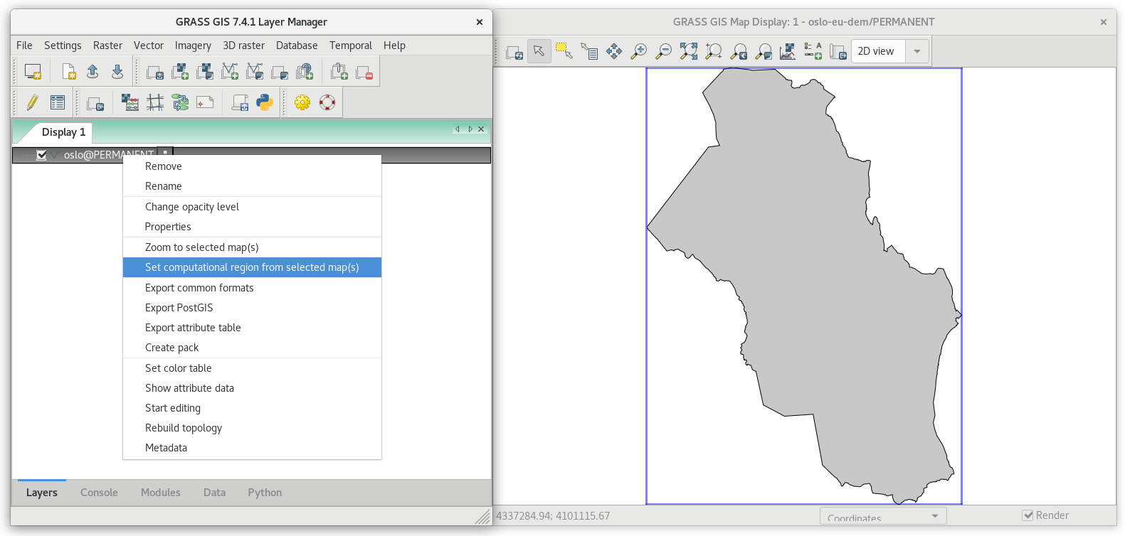 create raster map grass gis