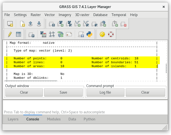 error importing vector file into grass gis